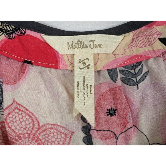 Matilda Jane floral geometry print boho‎ blouse S - Picture 8 of 9